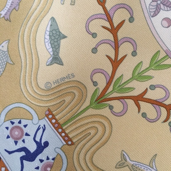 Authentic Hermès 100% Silk 90 cm Scarf “Escales Mediterraneennes” - Picture 4 of 13